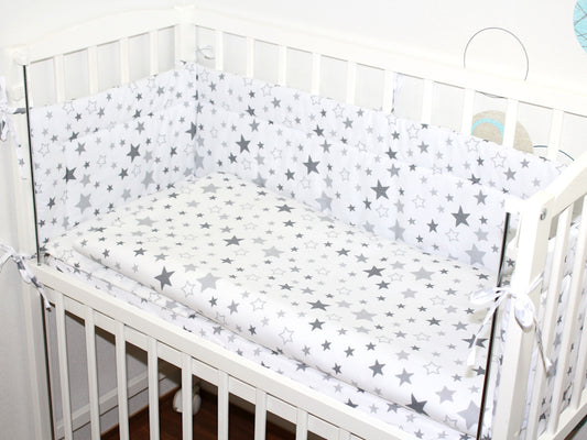 6 TLG- BABY SET mit Bettwäsche - Star Hell - für Beistellbett 40x90cm