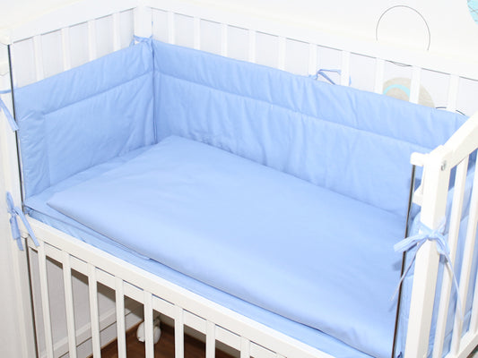 6 TLG- BABY SET mit Bettwäsche - Blau - für Beistellbett 40x90cm