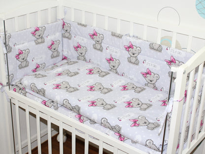 6 TLG- BABY SET mit Bettwäsche - Girl - für Beistellbett 40x90cm