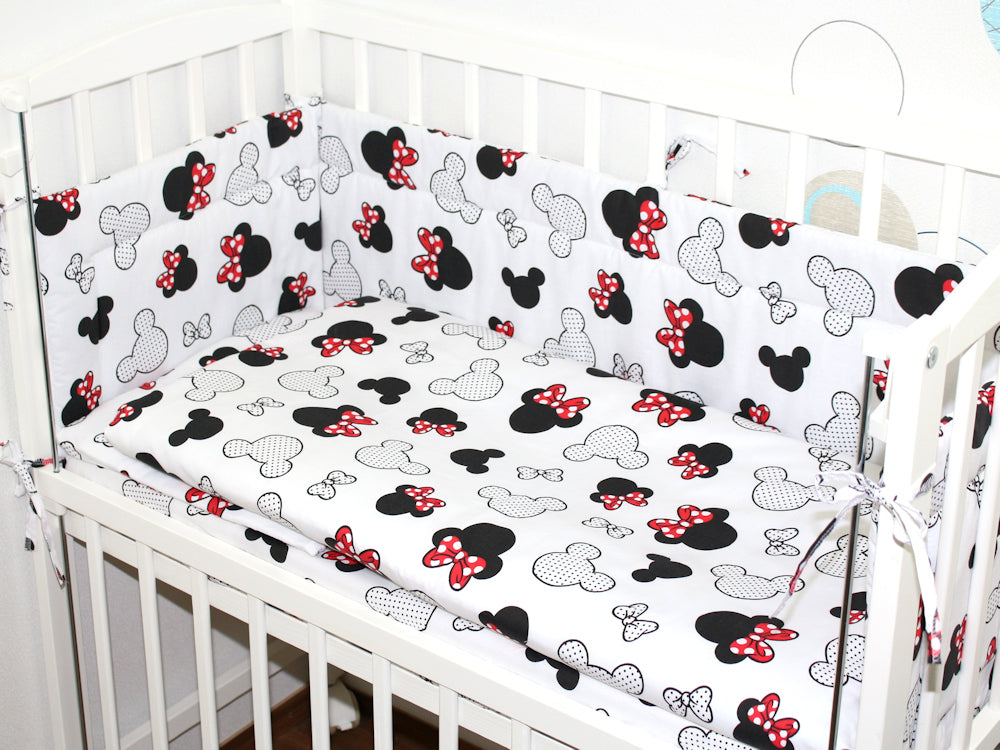 6 TLG- BABY SET mit Bettwäsche - Minnie  - für Beistellbett 40x90cm