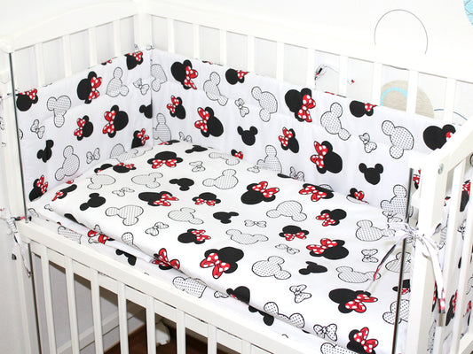 6 TLG- BABY SET mit Bettwäsche - Minnie  - für Beistellbett 40x90cm
