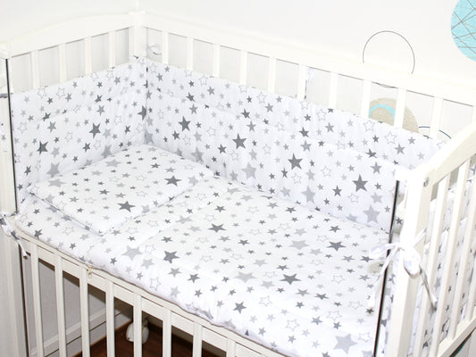 4 TLG- BABY SET mit Schlafsack - Star Hell - für Beistellbett 40x90cm