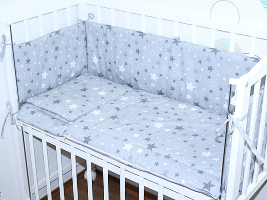 4 TLG- BABY SET mit Schlafsack - Star Dunkel - für Beistellbett 40x90cm