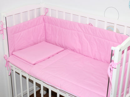4 TLG- BABY SET mit Schlafsack - Rosa - für Beistellbett 40x90cm