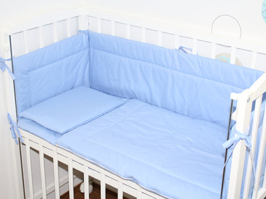4 TLG- BABY SET mit Schlafsack - Blau - für Beistellbett 40x90cm