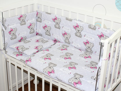 4 TLG- BABY SET mit Schlafsack - Girl - für Beistellbett 40x90cm