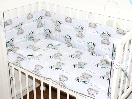 4 TLG- BABY SET mit Schlafsack - Boy - für Beistellbett 40x90cm