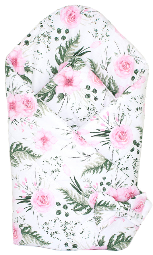 Babyhörnchen - Flowers - Babynest- Steckkissen Pucktuch