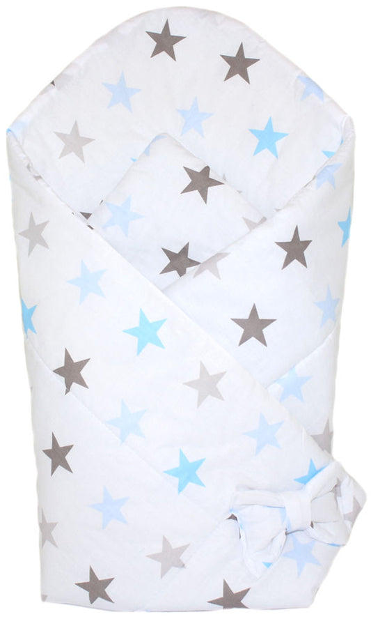 Babyhörnchen - Star in Blau - Babynest- Steckkissen Pucktuch