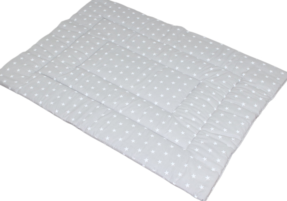 Spielmatte, Spieldecke- Sternchen auf Grau - Krabbeldecke, Kinder Baby Decke