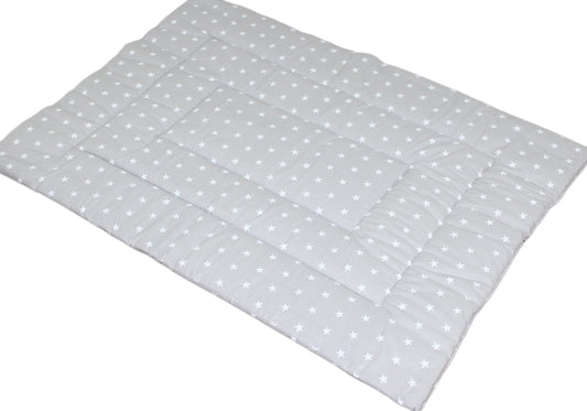 Spielmatte, Spieldecke- Sternchen auf Grau - Krabbeldecke, Kinder Baby Decke