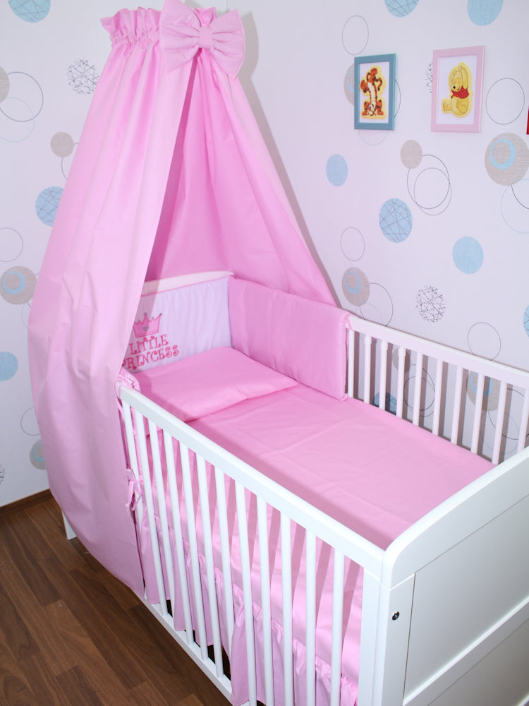 Bettset - Princess Rosa - mit Applikation Vollstoff Himmel Bettwäsche Set