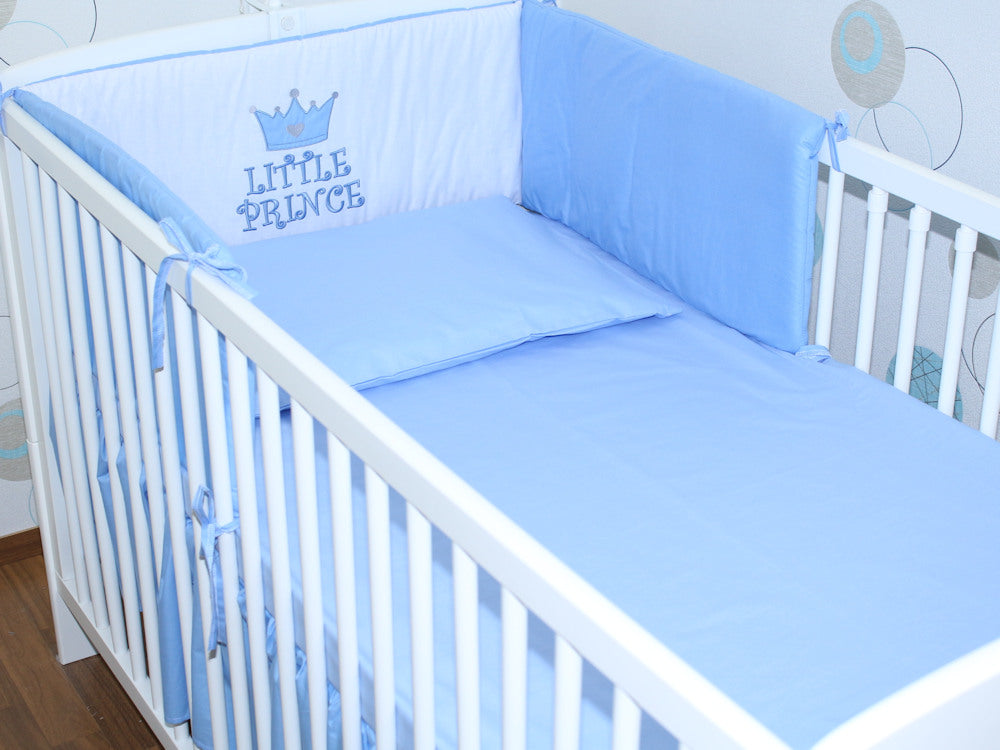 Bettset - Prince Blau - mit Applikation Vollstoff Himmel Bettwäsche Set