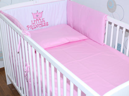 Bettset - Princess Rosa - mit Applikation Vollstoff Himmel Bettwäsche Set