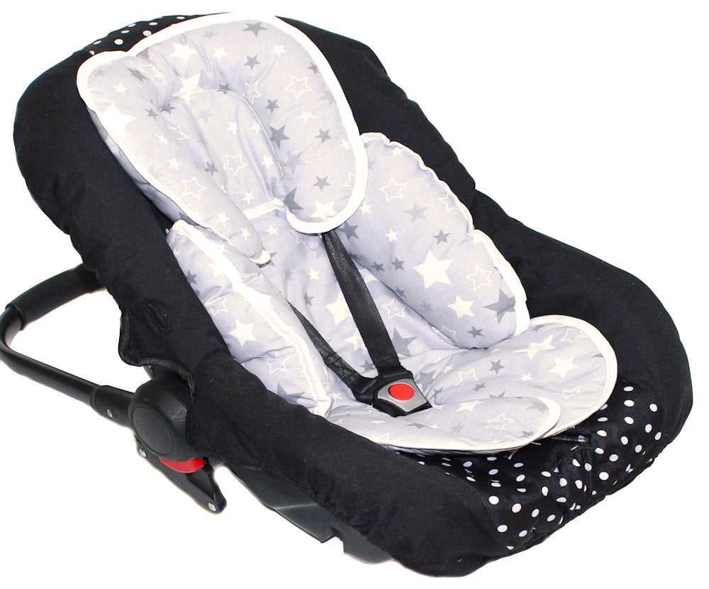Sitzverkleinerer Baumwolle - Star Dunkel -  für Auto Kindersitz Babyschale