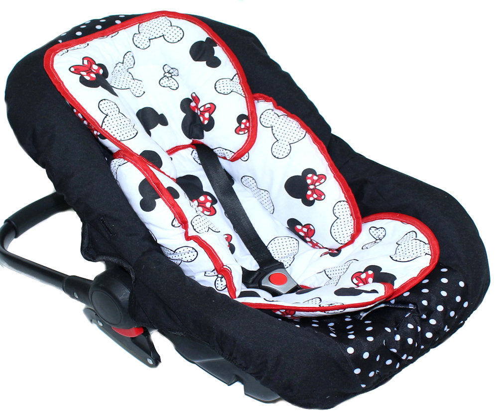 Sitzverkleinerer Baumwolle - Minnie -  für Auto Kindersitz Babyschale