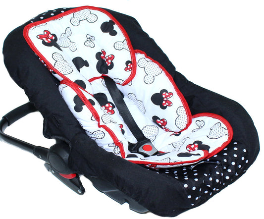 Sitzverkleinerer Baumwolle - Minnie -  für Auto Kindersitz Babyschale