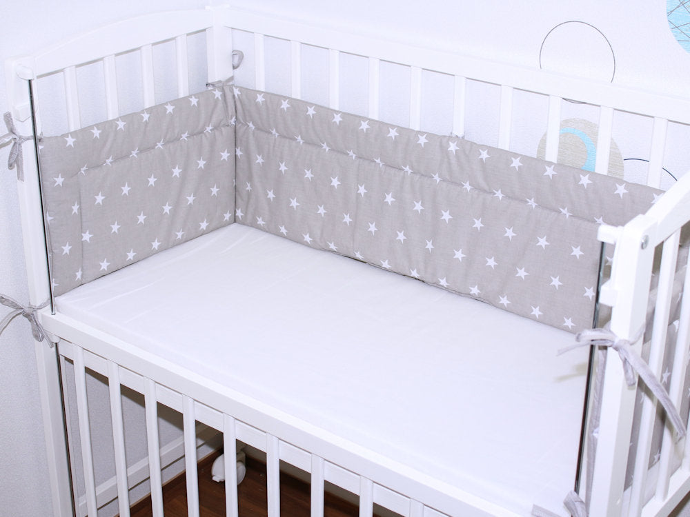 Nestchen 170 cm - Sternchen auf Grau - für Beistellbett 40x90 cm