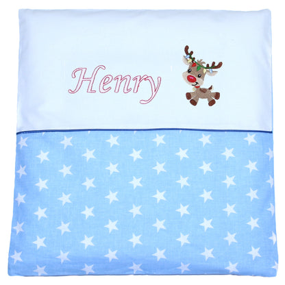Kissen mit Stickerei und Namen - Reh Henry