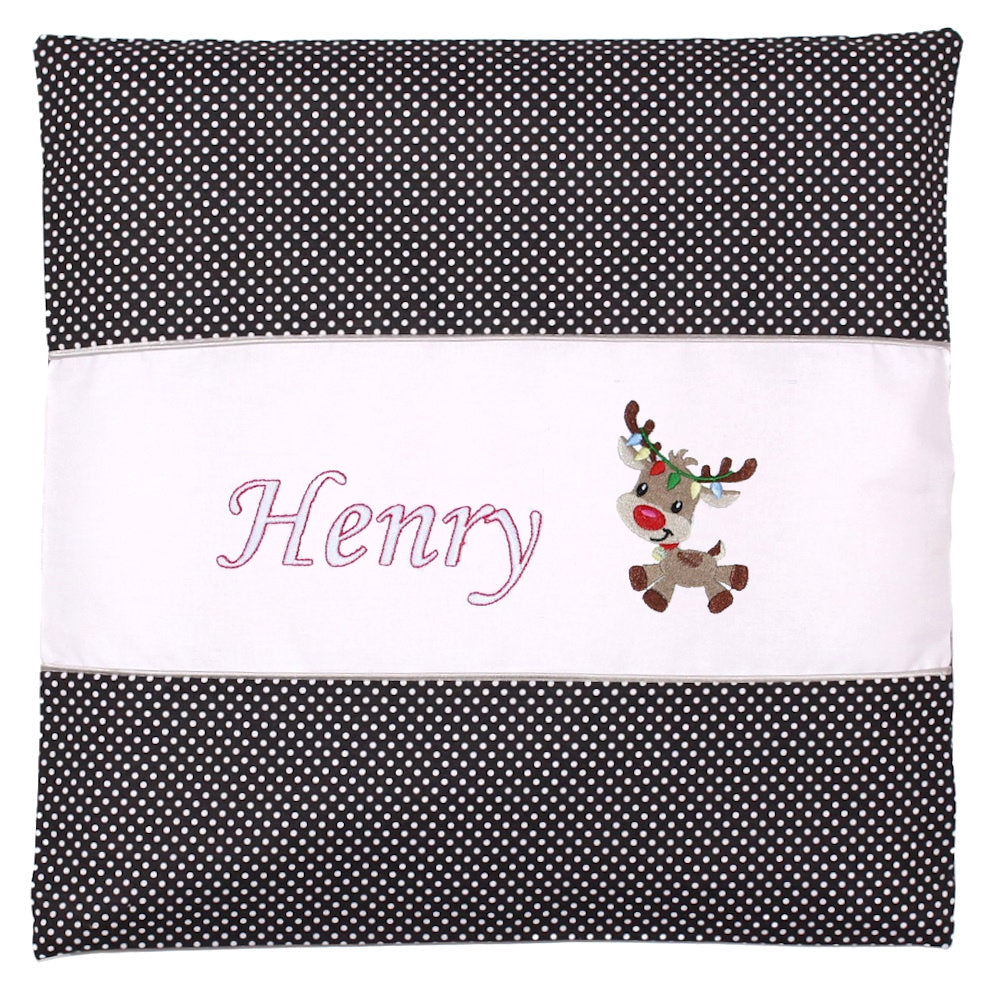 Kissen mit Stickerei und Namen - V2 - Reh Henry