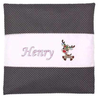 Kissen mit Stickerei und Namen - V2 - Reh Henry