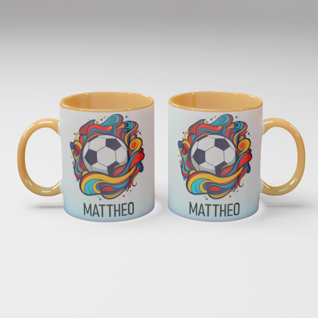 Personalisierte Kaffee - Tasse mit Namen - Fußball-1