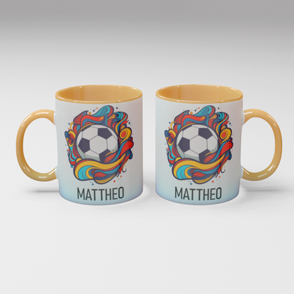 Personalisierte Kaffee - Tasse mit Namen - Fußball-1