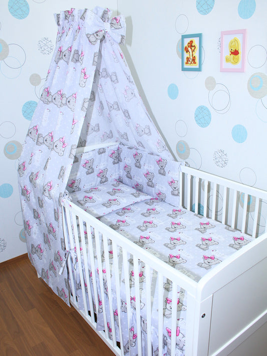 Baby Bettset Bettwäsche für Bett mit Himmel und Nestchen