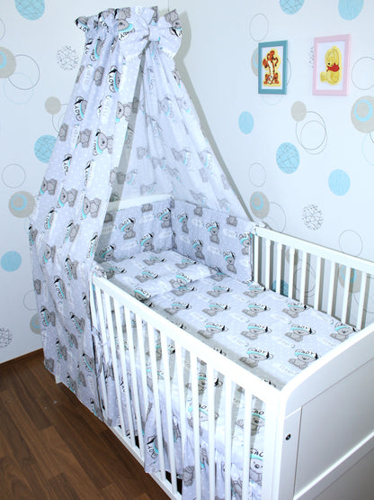 Baby Bettset - Boy- 5-11 teilig mit Vollstoff Himmel