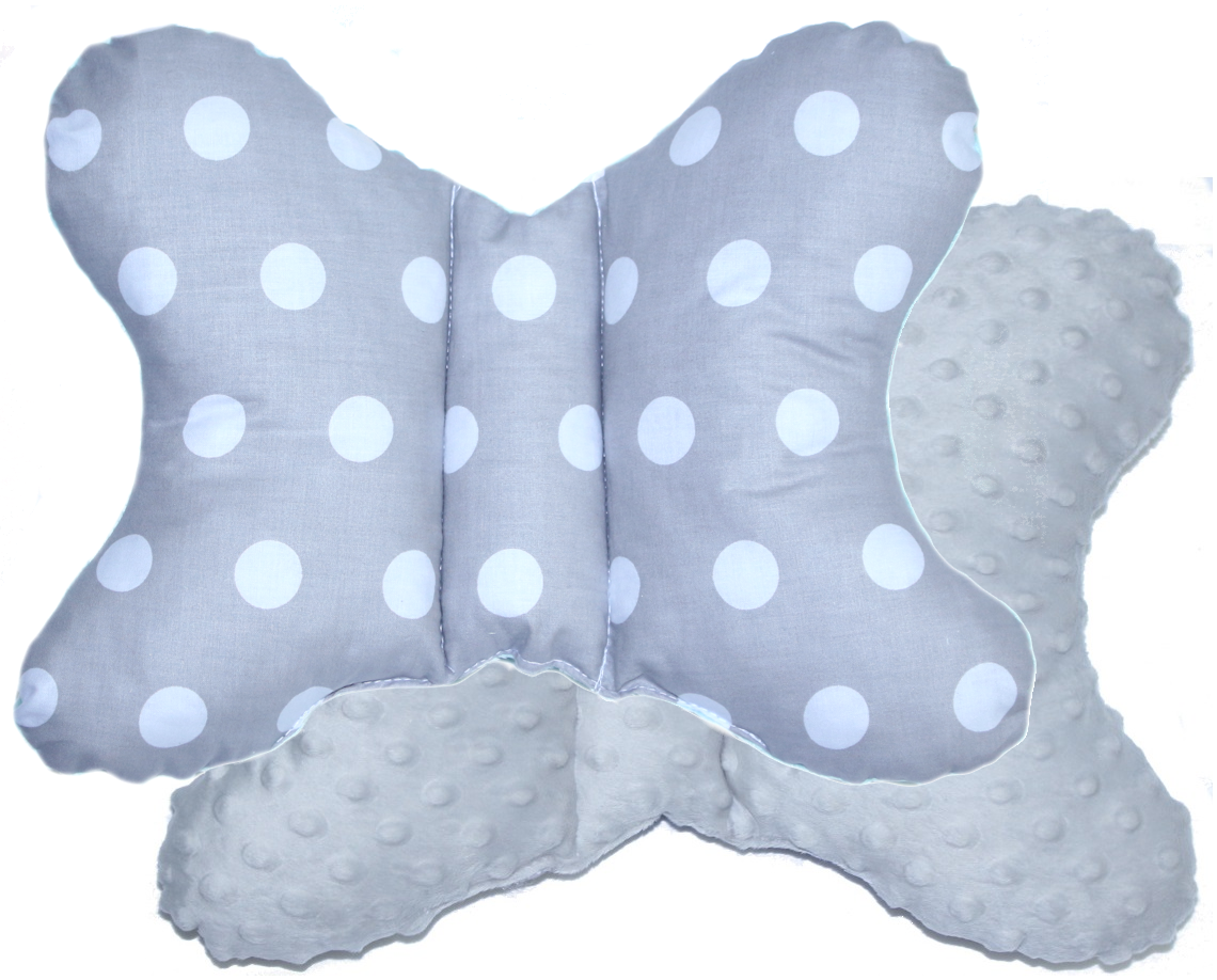 Schmetterling Kissen - Drops +Grau- für Kinderwagen Reisekissen Babykissen
