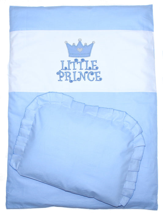 2-4 tlg Kinderwagenset - Prince - Blau - Bettwäsche für Kinderwagen Bezüge Decke Kissen