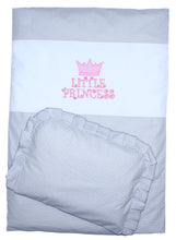 Lade das Bild in den Galerie-Viewer, 2-4 tlg Kinderwagenset - Princess - Punkten Grau - Bettwäsche für Kinderwagen Bezüge Decke Kissen
