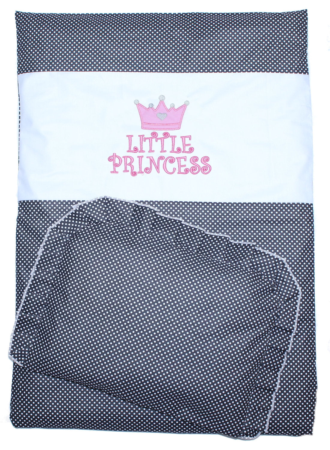 2-4 tlg Kinderwagenset - Princess - Punkten Schwarz - Bettwäsche für Kinderwagen Bezüge Decke Kissen