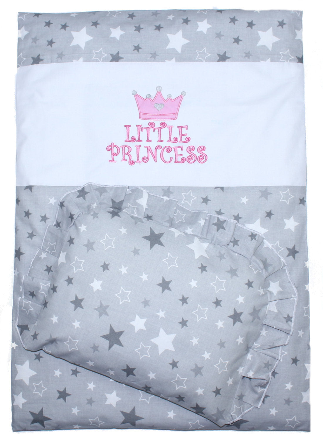 2-4 tlg Kinderwagenset - Princess - Star Dunkel - Bettwäsche für Kinderwagen Bezüge Decke Kissen