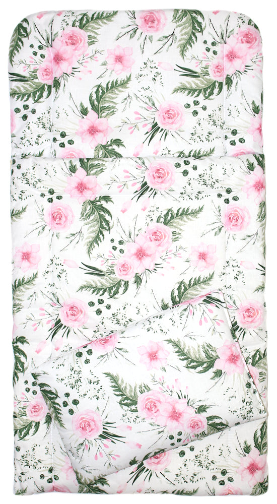 4 TLG- BABY SET mit Schlafsack - Flowers - für Beistellbett 40x90cm