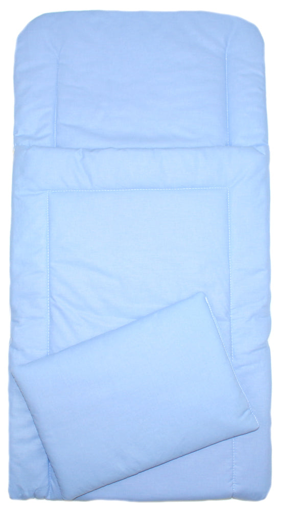 4 TLG- BABY SET mit Schlafsack - Blau - für Beistellbett 40x90cm