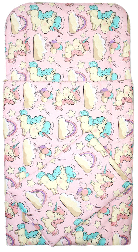 4 TLG- BABY SET mit Schlafsack - Einhorn- für Beistellbett 40x90cm