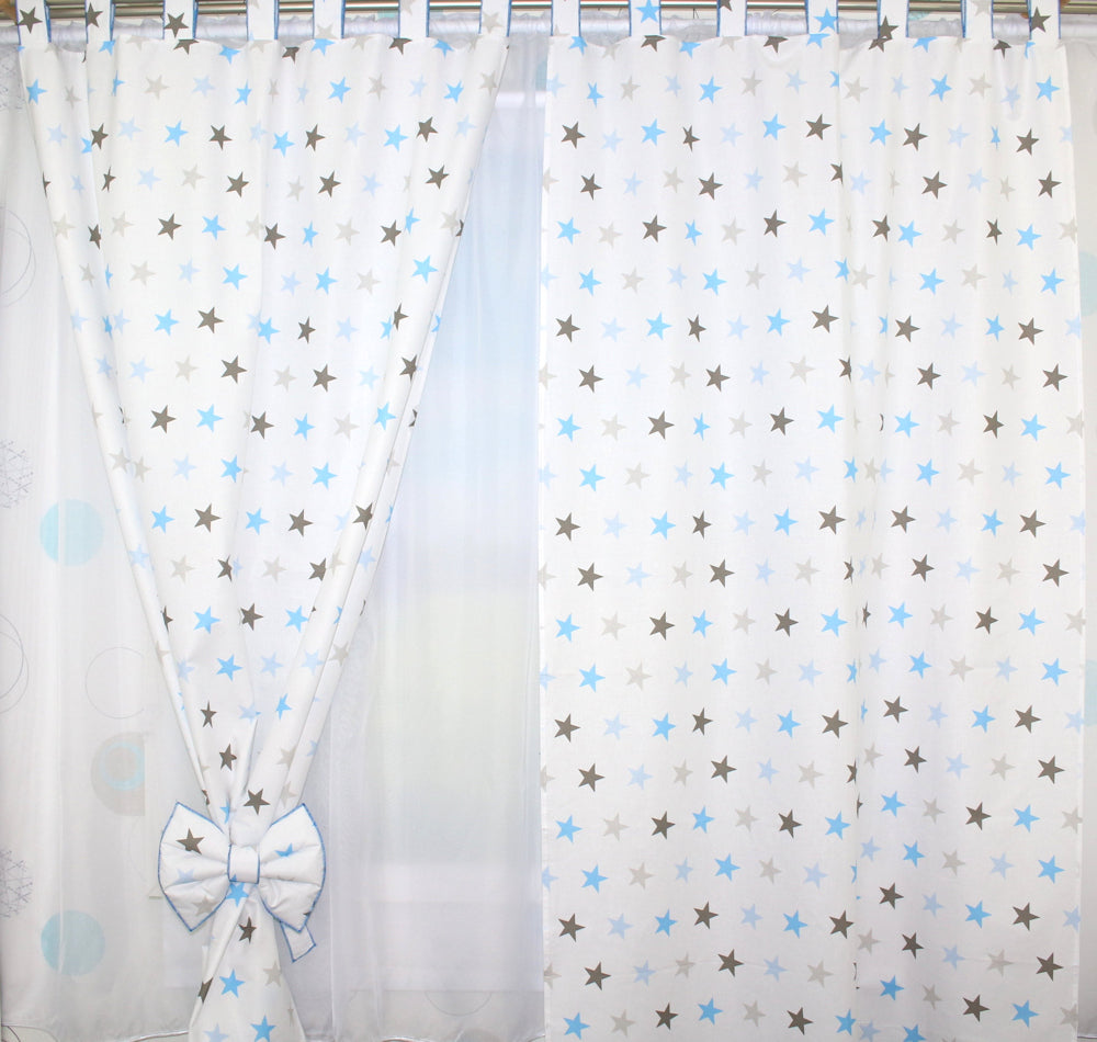 Vorhänge mit Schlaufen Kinderzimmer Gardinen - Star in Blau