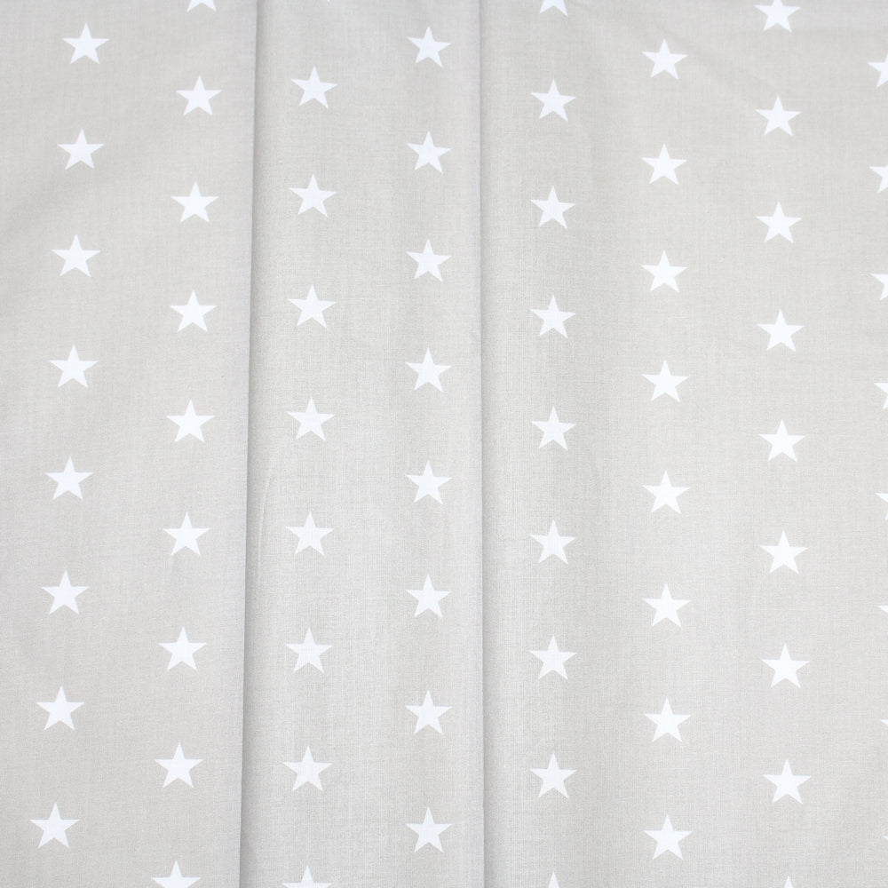 Babybett Himmel Vollstoff - Sternchen auf Grau- für Baby Bett Vollstoffhimmel Baumwolle