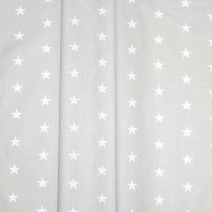 Babybett Himmel Vollstoff - Sternchen auf Grau- für Baby Bett Vollstoffhimmel Baumwolle