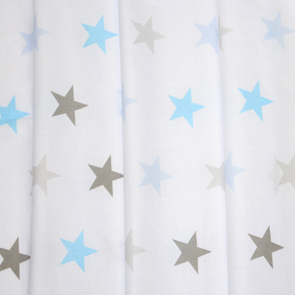 Babybett Himmel Vollstoff - Star Blau- für Baby Bett Vollstoffhimmel Baumwolle