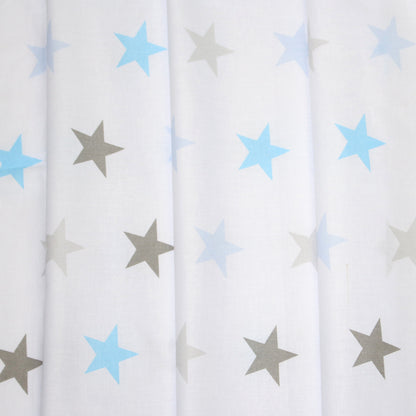 Babybett Himmel Vollstoff - Star Blau- für Baby Bett Vollstoffhimmel Baumwolle