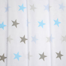 Lade das Bild in den Galerie-Viewer, Babybett Himmel Vollstoff - Star Blau- für Baby Bett Vollstoffhimmel Baumwolle
