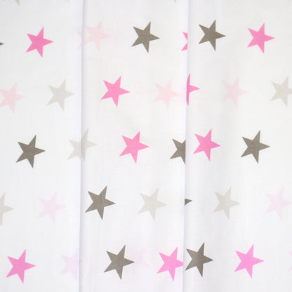 Babybett Himmel Vollstoff - Star Rosa- für Baby Bett Vollstoffhimmel Baumwolle