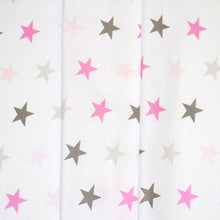 Lade das Bild in den Galerie-Viewer, Babybett Himmel Vollstoff - Star Rosa- für Baby Bett Vollstoffhimmel Baumwolle
