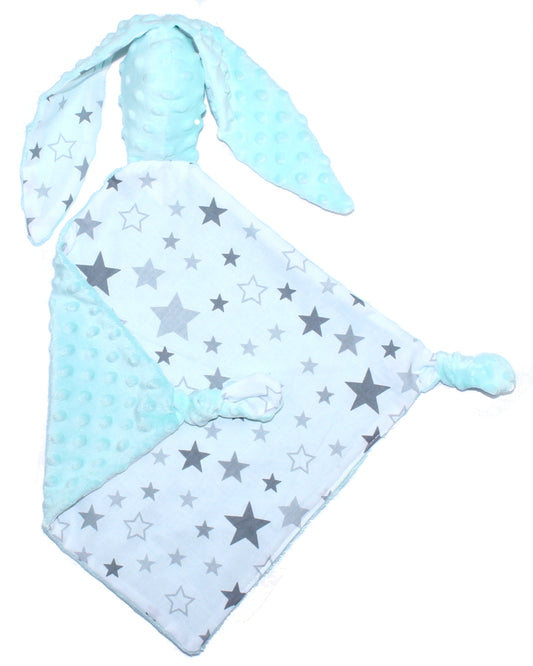 Schmusetuch Minky - Hase mit Namen - Star Hell + Minze - Schnuffeltuch