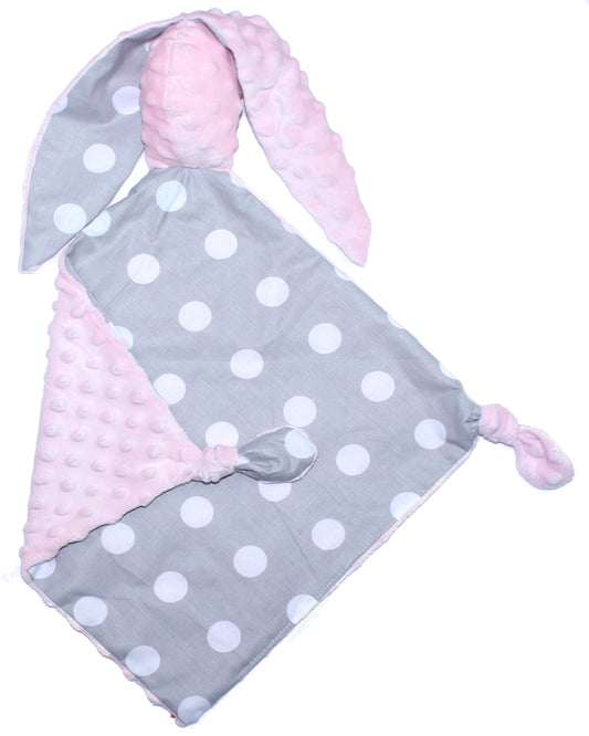 Schmusetuch Minky - Hase mit Namen - Drops + Rosa- Schnuffeltuch