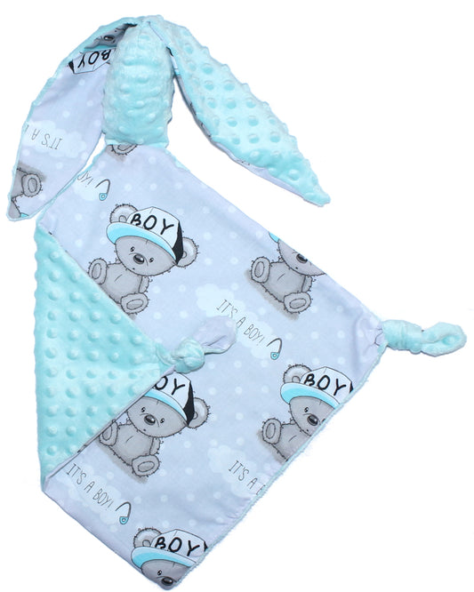 Schmusetuch Minky - Hase mit Namen - Boy + Minze- Schnuffeltuch