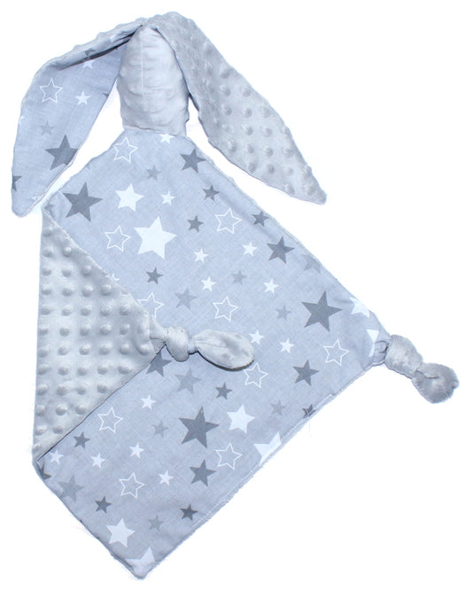 Schmusetuch Minky - Star Dunkel + Grau- Schnuffeltuch