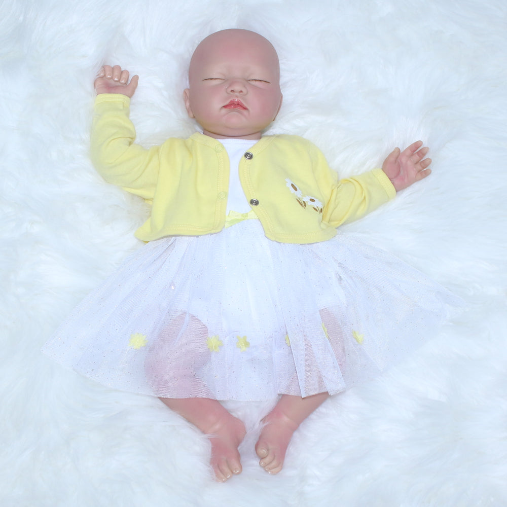 Baby Mädchen Body Kleid mit Tutu und Bolero in Gelb